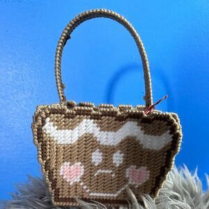 Christmas Gift Basket Gingerbread Theme – Brown & White – Handmade Gift Basket